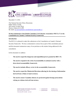 December 13, 2016 The National Security Policy Directorate Public