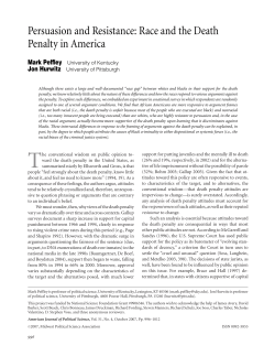Persuasion and Resistance: Race and the Death Penalty in America