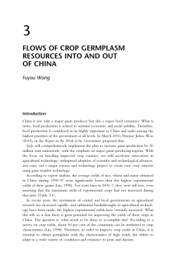 flows of crop germplasm resources into and out of china