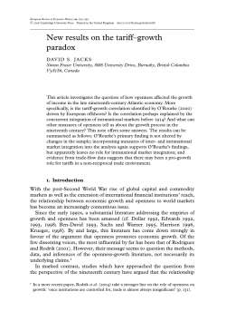 New Results on the Tariff-Growth Paradox.
