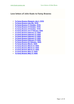 Love letters of John Keats to Fanny Brawne