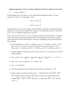 Algebraic equivalence of the Law of Sines, Pythagorean Theorem