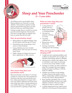 Sleep and Your Preschooler