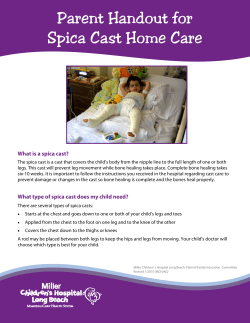 Parent Handout for SPICA Cast Home Care 01-26-09