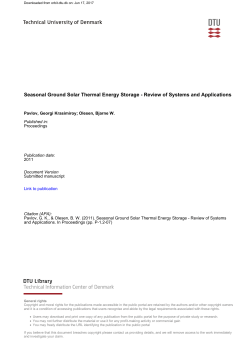 Seasonal Ground Solar Thermal Energy Storage
