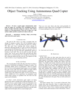Object Tracking Using Autonomous Quad Copter Carlos A. Munoz