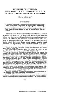 New York`s Exclusionary Rule in School Disciplinary Proceedings