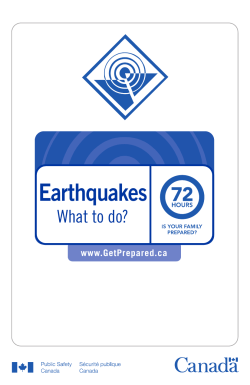 Public Safety Canada: Earthquakes &ndash; What to do?