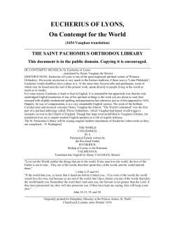 On Contempt for the World
