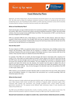 Fixed Maturity Plans