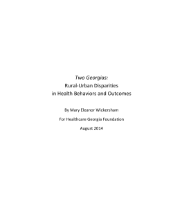 Two Georgias: Rural-Urban Disparities in Health Behaviors and
