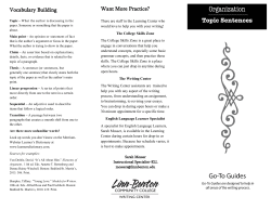 Topic Sentences - Linn-Benton Community College