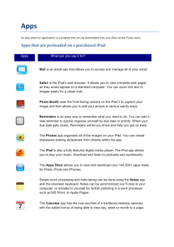Apps that are preloaded on a purchased iPad.