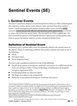 Sentinel Events (SE)