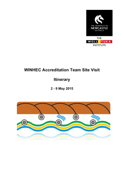 WINHEC Accreditation Team Site Visit Itinerary