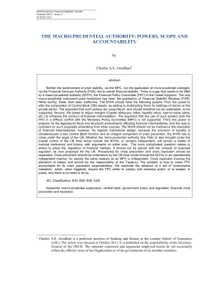 the macro-prudential authority: powers, scope and