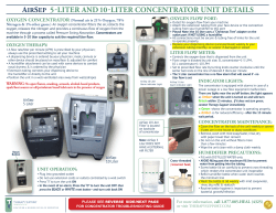 AIRSEP 5 -LITER AND10 -LITER CONCENTRATOR UNIT DETAILS