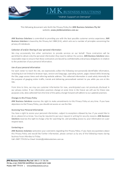 Privacy Policy - JMK Business Solutions
