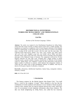 DISTRIBUTIONAL HYPOTHESIS: WORDS FOR `HUMAN BEING