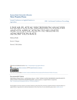 linear-plateau regression analysis and its