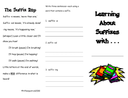 Learning About Suffixes with - Spring Creek Elementary School