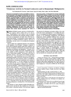 Telomerase Activity in Normal Leukocytes and in