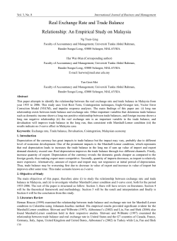 Real Exchange Rate and Trade Balance Relationship: An Empirical