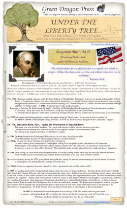 Issue four &ndash; Benjamin Rush
