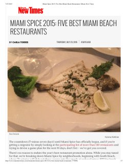 miami spice 2015: five best miami beach restaurants
