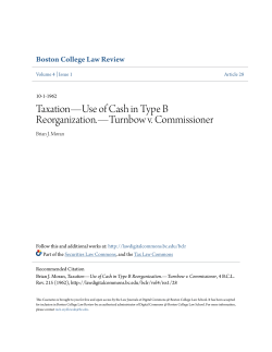 Taxation—Use of Cash in Type B Reorganization.