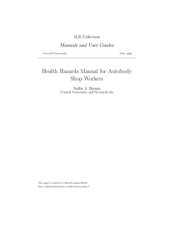 Health Hazards Manual for Autobody Shop Workers