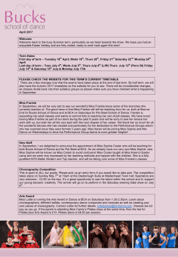Newsletter April 2017 - Bucks School of Dance