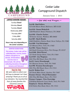 Cedar Lake Campground Dispatch