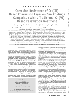Corrosion Resistance of Cr (III) Based Conversion Layer on Zinc