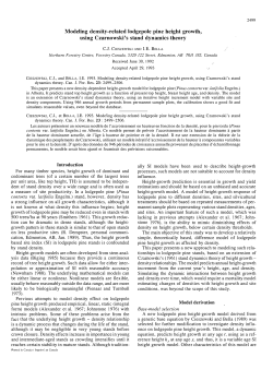 For many timber species, height growth of dominant and codominant