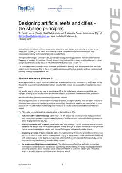 Guide to Artificial Reef Design