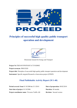 Principles of successful high quality public transport operation