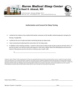 Huron Medical Sleep Center Saad S. Ahmad, MD