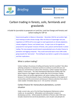 Briefing: Carbon trading in forests, soils, farmlands and grasslands