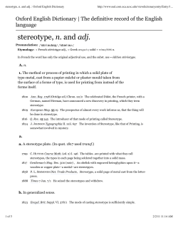 stereotype, n. and adj. _ Oxford English Dictionary