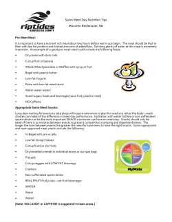 Swim Meet Day Nutrition Tips Maureen Reidenauer, RD