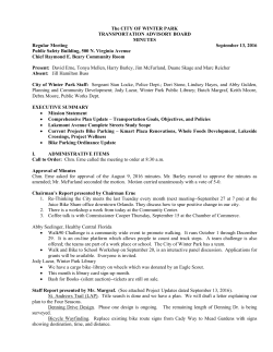 The CITY OF WINTER PARK TRANSPORTATION ADVISORY