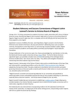 News Release - Arizona Board of Regents