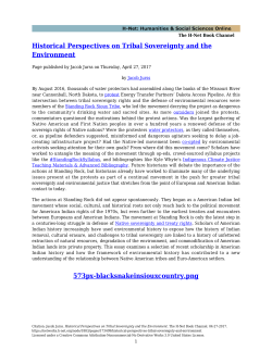 Historical Perspectives on Tribal Sovereignty and the Environment