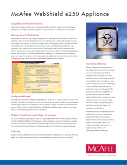 McAfee WebShield e250 Appliance