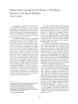 Altitude Illness Among Tourists Flying to 3740 Meters Elevation in