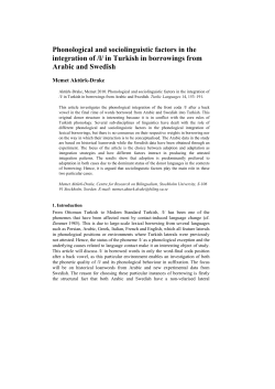 Phonological and sociolinguistic factors in the