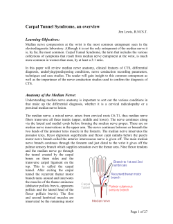 Carpal Tunnel Syndrome, an overview