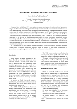 Steam Turbine Chemistry in Light Water Reactor Plants