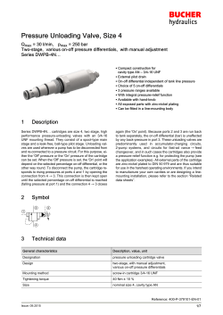 Pressure Unloading Valve, Size 4